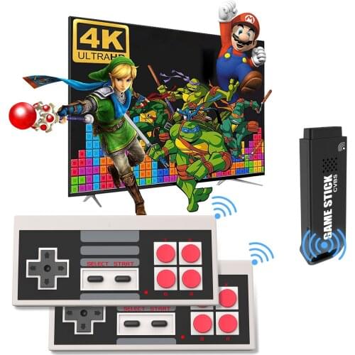 Retro Game Console, Video Game Console with 2 Wireless Controllers, Built-in 308 Games Support TV Display