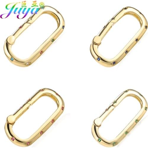 Juya 3pcs/Lot Wholesale DIY Gold Pendant Lobster Spring Clasps Accessories For Handmade Fashion Charms Keychains Jewlery Making