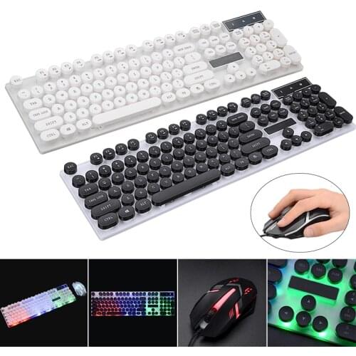 Pohiks 1 Set Combo PC Gamer LED Gaming Keyboard And Mouse Set Wired 2.4G Gamer Keyboard Gaming Keypad Mice Kits For Laptop