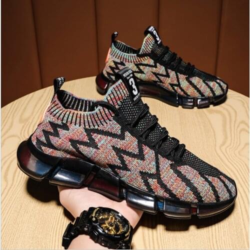 Fashion Weaving Running Men Socks Shoes Comfortable All-match Sneakers Adult Male Jogging Walking Fitness Training Outdoor Shoes