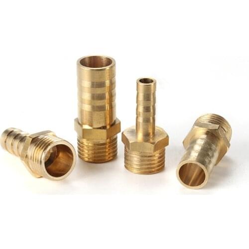 10PCS Brass Pipe Fitting 4mm 6mm 8mm 10mm 12mm 19mm Hose Barb Tail 1/8" 1/4" 1/2" 3/8" BSP Male Connector Joint Copper Coupler