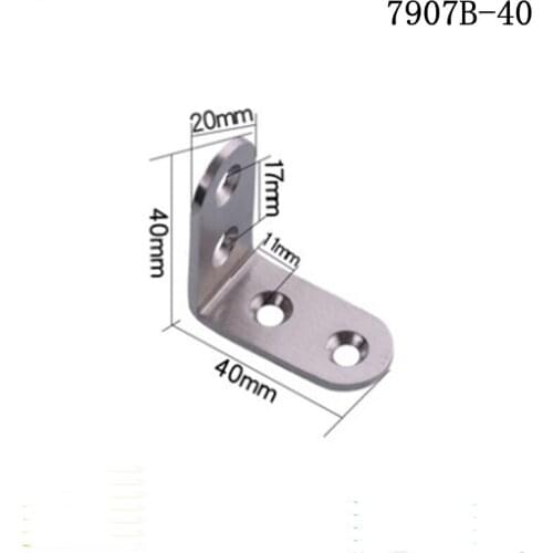 Home Furniture 7907B-40 stainless steel angle code reinforcement 90 degree right angle connector Universal L-Tripod