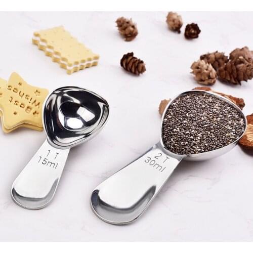 Stainless Steel Measuring Spoons for Kitchen Baking tools Coffee milk powder spoon DIY cake measuring spoon kitchen tools