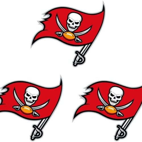 3 Pieces of Buccaneers Metal Label Sticker Car Decal Waterproof Anti-UV PVC Car Window Body Decorative Stickers Accessories