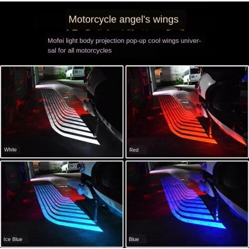 Motorcycle Modified Led Body Projection Lamp Courtesy Lamp Angel Wings Chassis Lights Wings Decorative Colored Lights