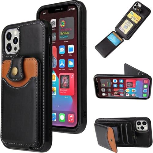 Suitable for IPhone 11/12promax 6/7/8plus Upturned Business Leather Cover for IPhoneXSmax Xr Xs X Card Holder Mens Case