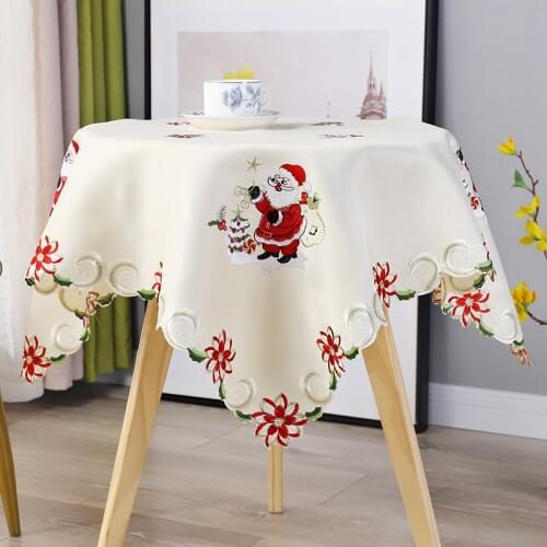 85cm Hot Europe Christmas Hotel satin wedding Lace Embroidered table cover cloth towel kitchen tablecloth party birthday decor