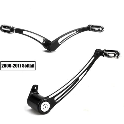 Black Gauge Rear Brake heel toe shift levers for harley Heritage Softail Classic FLSTC Fat Boy FLSTF shifter levers 2000-2017