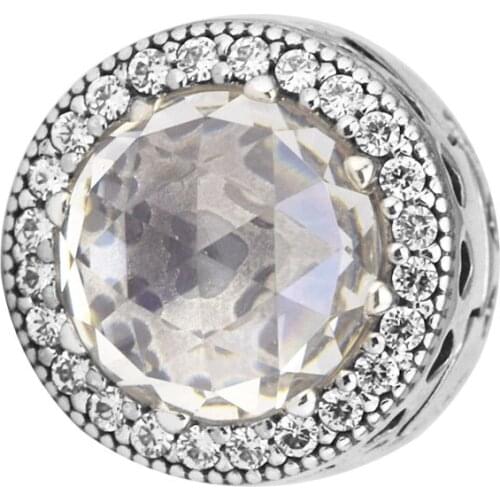 Radiant Hearts Clip Clear CZ Fits 925 Silver Original Bracelets For Woman Fashion Jewelry Beads For Jewelry Making