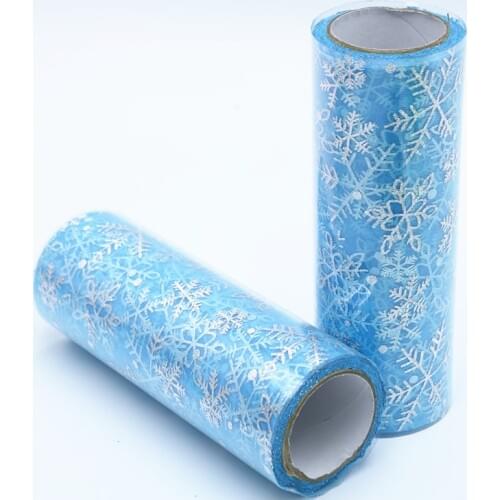 Snowflake Tulle Roll DIY Craft Kid Tutu Table Skirt Gift Ribbon Birthday Party Baby Shower Wedding Christmas New Year Decoration