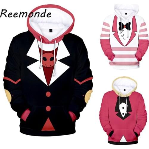 3D Print Hazbin Cosplay Hoodie Sweatshirts Hotel Mens Hazbin Harajuku Hooded Coat Charlie Alastor Pullover Hoodies Tops