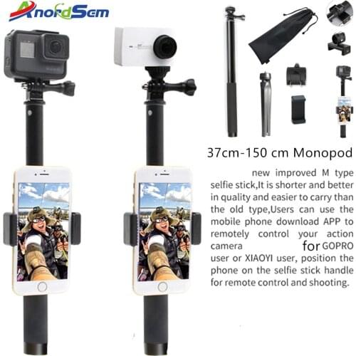 37-150CM Extendable Aluminum Selfie Stick Monopod Tripod Mount Phone Holder for GoPro Hero9 8 7 6 5 Insta360 Yi 4K EKEN Camera