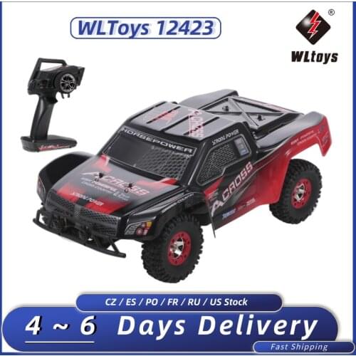 Wltoys Original 12423 1/12 2.4G 4WD RC Car 50km/h High Speed Brushed Short Course Big Foot Crawler Off-load Car RTR Overseas