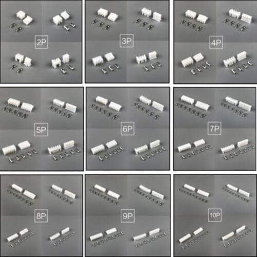 XH2.54 2p/3p/4p/5p/6p/7p/8p/9p/10p 2.54mm Connector plug + straight needle + terminal socket Header JST Connector Wire Adaptor