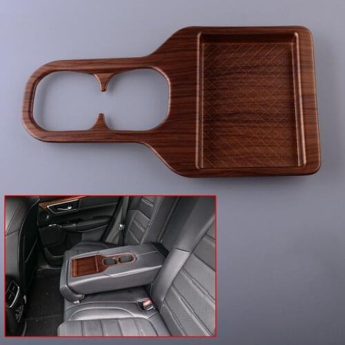 Peach Wood Grain Rear Water Cup Holder Cover Trim Decoration Moulding Bezel Fit for Honda CRV 2017 2018 2019
