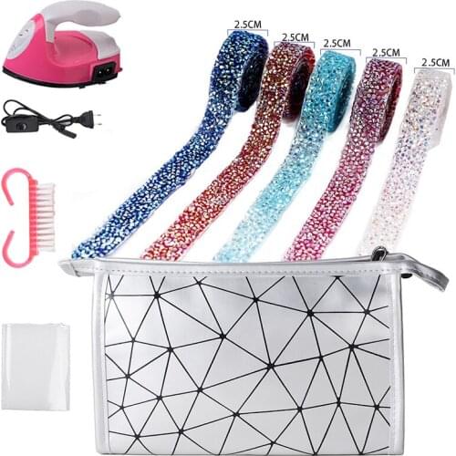 1.5*80cm Crystal Rhinestone Ribbon/ Sparkling Resin Rhinestones Ribbon Sewing Rhinestone Trim for Cake Birthday Craft Decoration