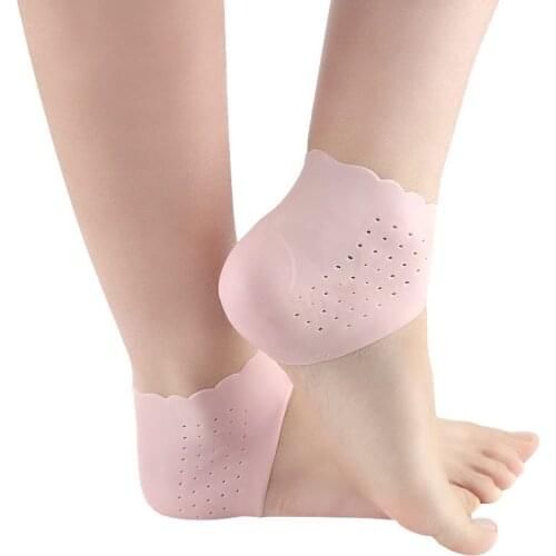 1 Pair Thin Lace Foot Heel Protector Soft Silicone Half Socks High Heels Anti-dry Crack Moisturizing Foot Heel Cover