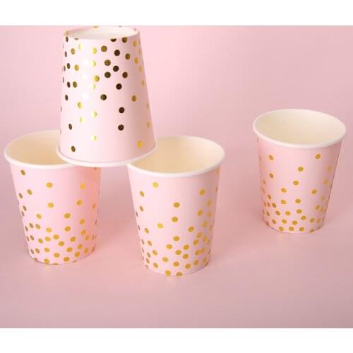 10 Pieces Colorful Gold Disposable Tableware Cup for Baby Birthday Party Wedding Christmas Decoration Bouquet Tableware