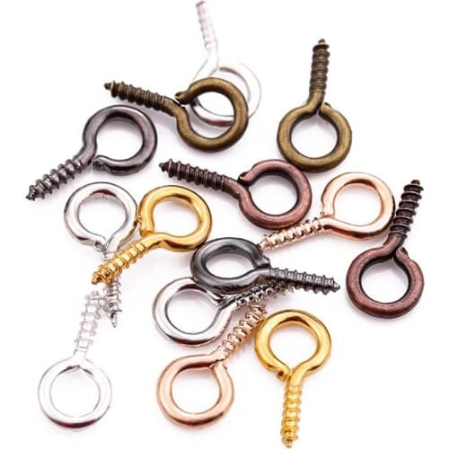 200pcs/lot 7Colors Plated Small Sheep Eyes Nail Screw Jewelry Findings Claw Nails Beaded pendant DIY Jewelry Accessories