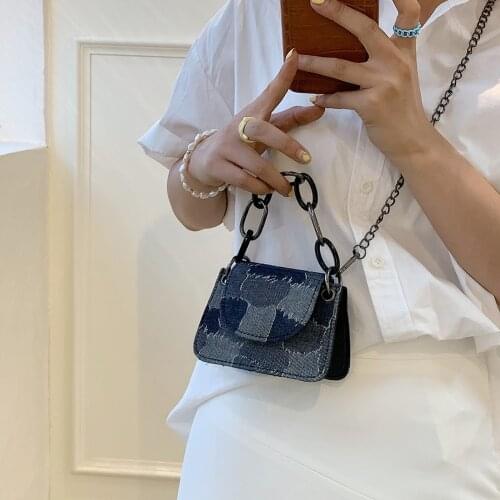 2021 Elegant Female Mini Tote bag New Quality Color Stitching PU Leather Womens Designer Handbag Shoulder Chain Messenger Bag