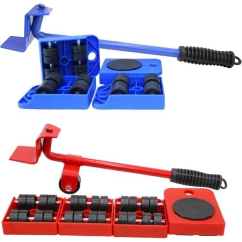 5 In 1 Furniture Mover Transport Set Mobile Heavy Object Handling Tool Household Mobile Device Labor Saving Pry Hand Tool Set