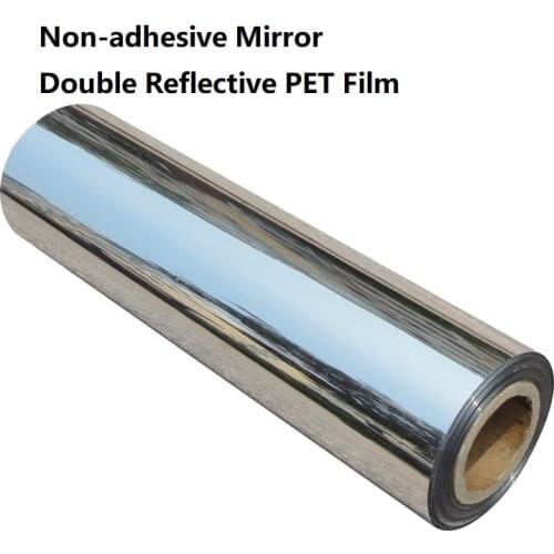 50cm Width None-adhesive PET Reflective Decorative Film Mirror Waterproof High Light Double Reflective Film