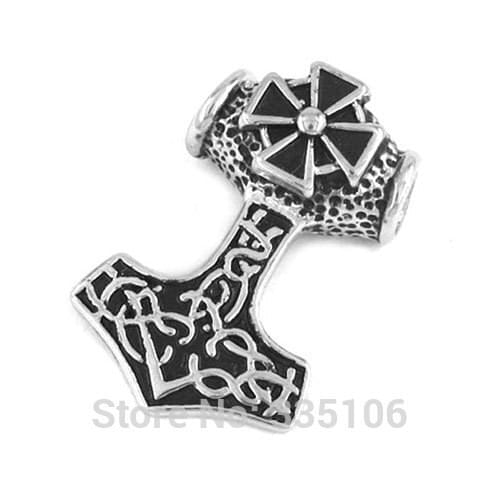 Free shipping! Cross Myth Thors Hammer Pendant Stainless Steel Jewelry Celtic Knot Pendant SWP0005M 23*35mm