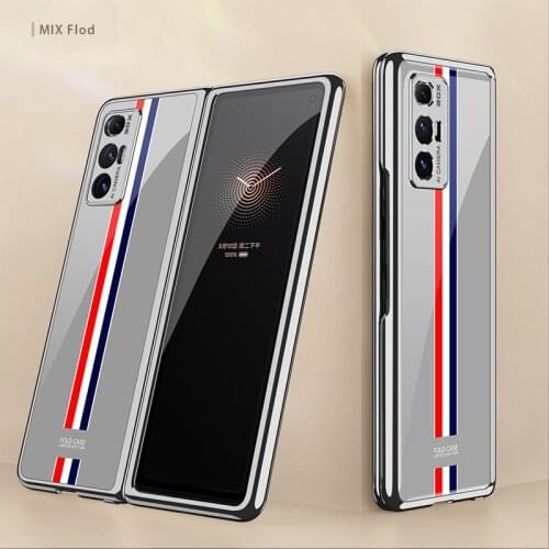 Plating Glass Case For Xiaomi Mi Mix Fold Case Full Protection Cover For Xiaomi Mix Fold Flip Shockproof Funda Capa Glass Shell