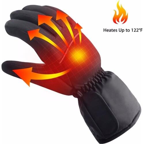 Electric Rechargeable Thermal Winter Gloves Waterproof Outdoor Hand Care Warmer Gloves for Women and Men Red and Black color