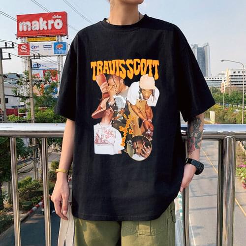 Travis Scott T Shirt Men Hip Hop Streetwear Cartoon Letter Fashion High Quality Unisex T-shirts Cactus Jack Swag Print Tee Shirt