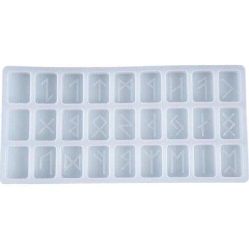 Energy Symbol Runes Letter Word Model Mirror Casting Silicone Mould Crystal Epoxy Resin Mold DIY Pendant Making Tool