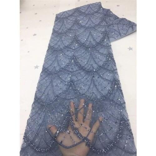 Exquisite sequin line cross pattern embroidery, French tulle lace, African lace fabric, suitable for ladies' fashion skirts