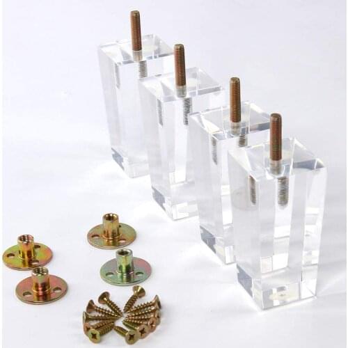 4pcs New 4/6/8 Inch Furniture Table Legs M8 Acrylic Sofa Foot Cabinet Furniture Leg Stool Cabinet Foot Chair Leg Feet