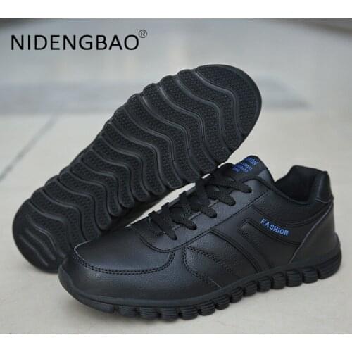 2021 Mens Sneakers PU Leather Waterproof Elderly Walking Shoes Soft Comfortable Casual Sports Shoes Anti Skid Chaussure Homme