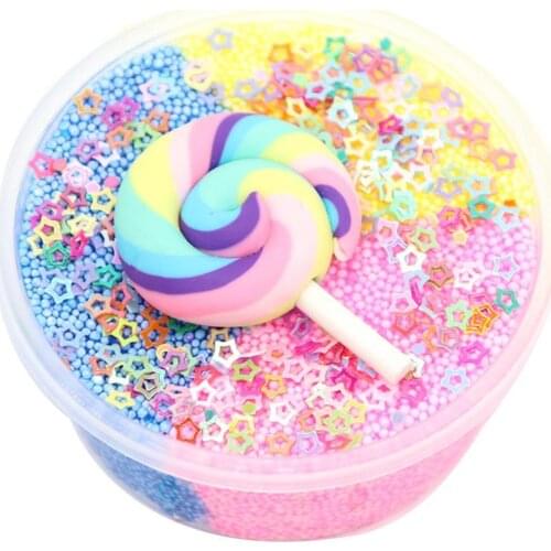 Lollipop Star Fluffy Slime Putty Mud Clay Plasticine Sludge Toy Stress Reliever