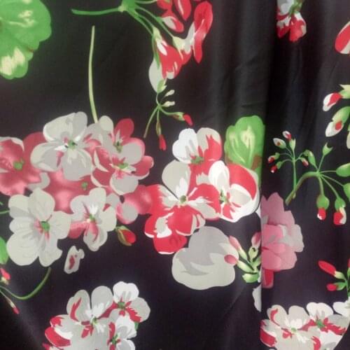 Matte Satin Dress Fabric Floral Print Craft Dress Cosplay Material Polyester Silky Sateen Sewing Fabric Fashion