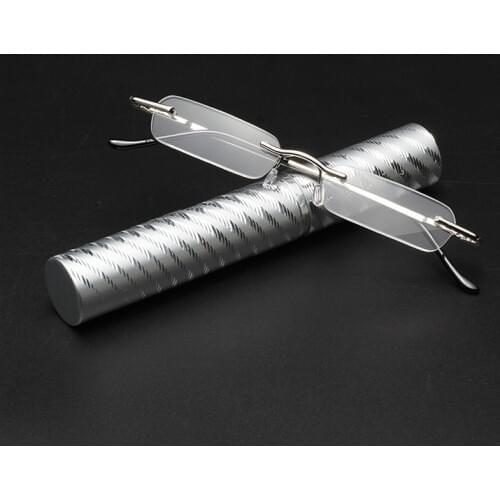 Rimless Mini Reading Glasses Men Women Alloy Presbyopic Eyeglasses Anti Fatigue Glasses Diopter 1.0 1.5 2.0 2.5 3.0 3.5 Unisex