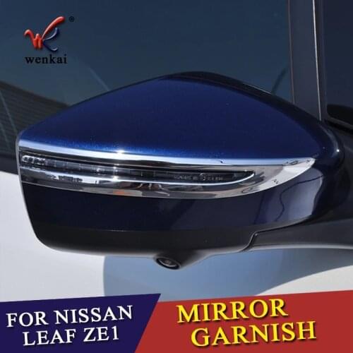 Rearview Side Mirror Cover Trim Sticker Accessories For Nissan Leaf ZE1 2017 2018 2019 Kicks 2016-2018