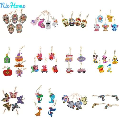 NicHome DIY Cartoon Diamond Painting Keychain Full Drill Special Shaped Diamond Embroidery Cross Stitch Women Bag Decoration