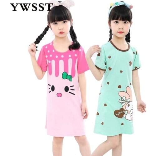 Girl Nightgowns Dress Children Cloth Girls Sleepwear 2018 New Big girls Nightgown Pajamas Girl Home Clothes