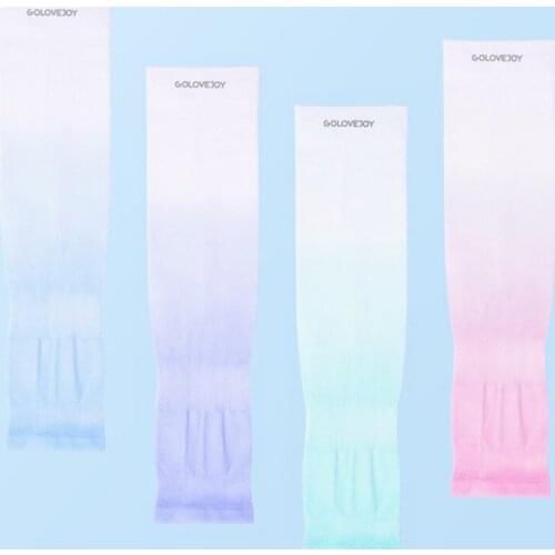 Gradient Color Ice Silk Sunscreen Sleeves Summer Men and Women Gloves Outdoor Riding Military Training Driving Arm Sleeves New