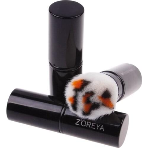 Portable Spiral Lines Makeup Brush Black Stretch Foundation Cosmetic Tool