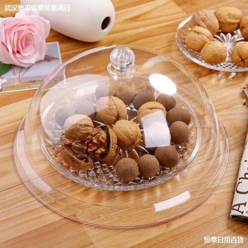 14/12/10/8 inch Food Cover Transparent Round Foods Preservation Lid Cake Lids PC Acrylic Meal Bread Snack Dust Tray Lid