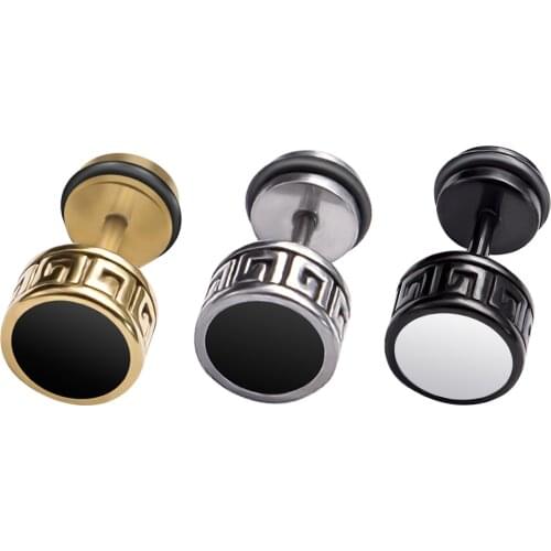 Stainless Steel Stud Earrings for Women Men Sliver /Black / Color Punk Male Earring Stud Ear Piercing Daily Jewelry Gift 1 Pair