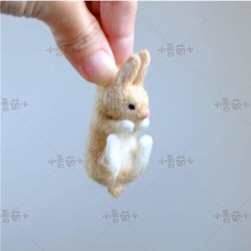 Woollen felt jab, animal hedgehog, cat, panda, rabbit seal yucococafe. wool felt needle felting decoration craft needlecraft