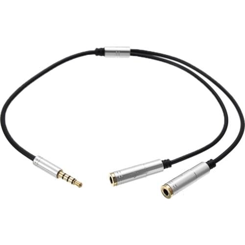 Stereo Audio Male to Female Headset Mic 3.5mm 2in1 Y Splitter Cable Adapter Connector for K Song Microphone Cable laptop Headset