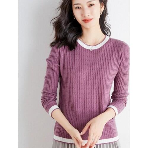 New Brand Autumu Winter Sweater Women O-neck Cashmere Wool Pullover Female Twist Design Thick Bottoming Warm Slim Pullover
