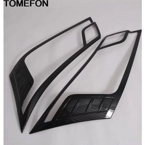 TOMEFON For Toyota Hiace Granvia Commuter 2019 2020 Front Head Light Lamp Detector Frame Sticker Styling Cover Trim Accessories