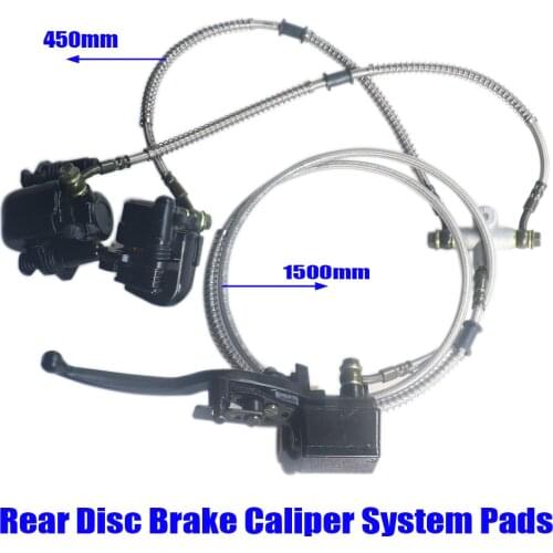 1500mm 450mm Motorcycle Hydraulic Rear Disc Brake Caliper System Pads For 110cc 125cc ATV Quad Pit Pro Dirt Bike Gokart Buggy