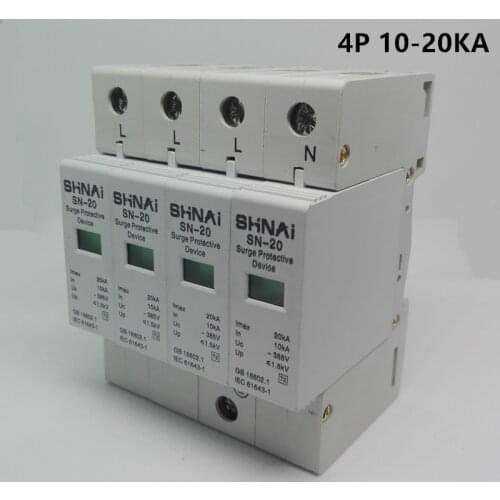 SPD 10KA-20KA 3P+N 4P surge arrester protection device electric surge protector D ~385V AC